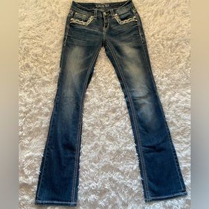 Grace in LA Women's Mid-Rise Bootcut Jeans Size 25